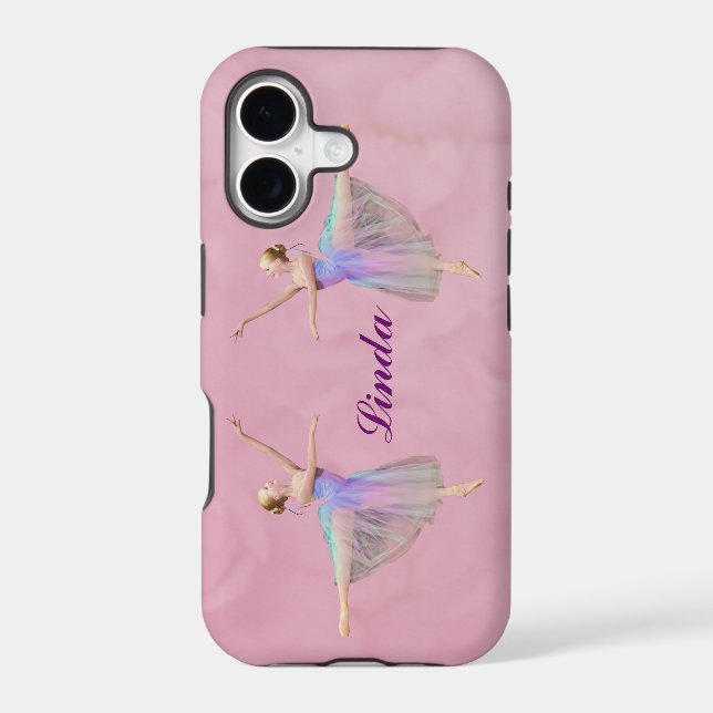 Ballerina in Arabesque,  Customizable Name Iphone Case (Back)