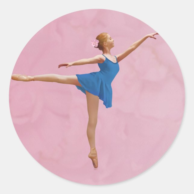 Ballerina in Arabesque Pose Customizable Sticker (Front)