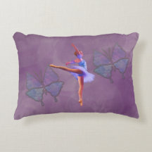 Ballerina in Arabesque Position in Purple and Blue