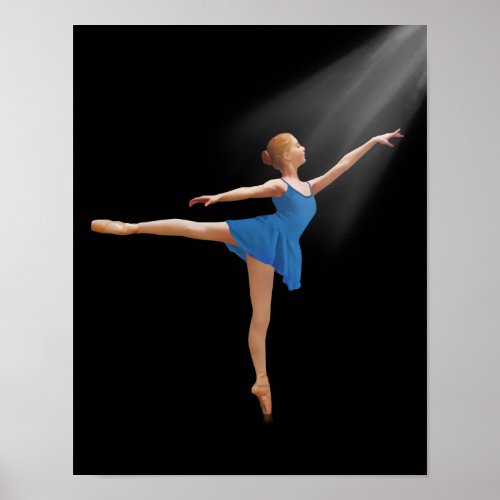 Ballerina in Arabesque Position Poster