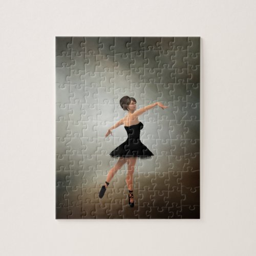 Ballerina in Black Dress Jigsaw Puzzle