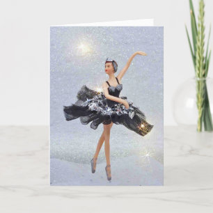 Ballerina in black ornament card