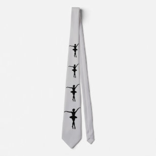 Ballerina in Black Silhouette Customizable Neck Tie
