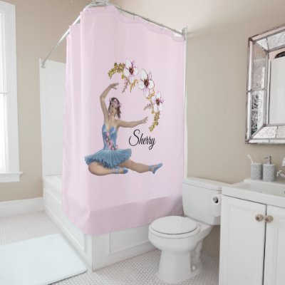 Ballerina in Blue on Pink Personal Name