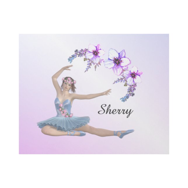 Ballerina in Blue Personal Magenta Gallery Wrap (Front)