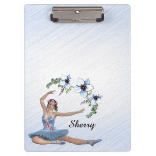 Ballerina in Blue Personal Name Clipboard
