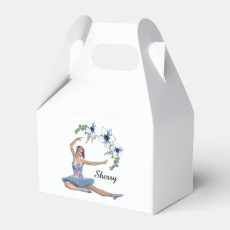 Ballerina in Blue Personal Name  Favor Boxes