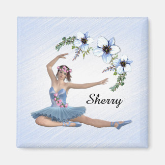 Ballerina in Blue Personal Name Magnet