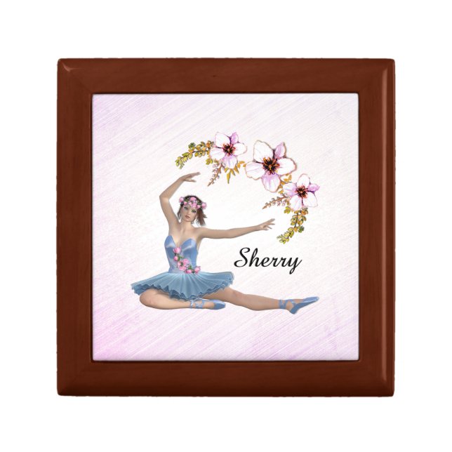 Ballerina in Blue Personal Name om Pimk Gift Box (Front)