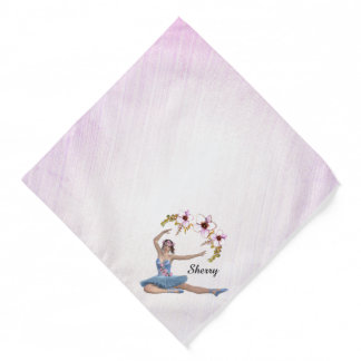 Ballerina in Blue Personal Name Pink Accent Bandana