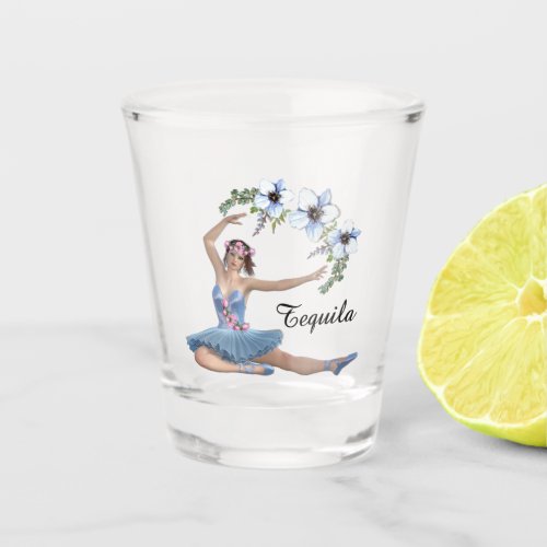 Ballerina in Blue Personal Name Shot Glass