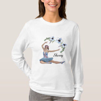 Ballerina in Blue Personal Name T-Shirt