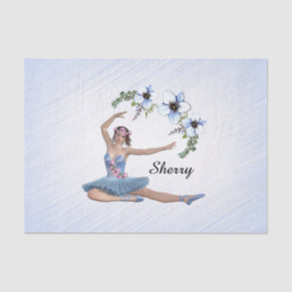 Ballerina in Blue Personal Name  Tissue Paper