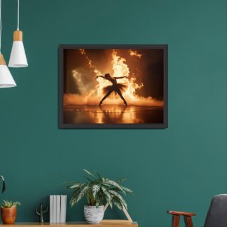  Ballerina in Flames - A Dance of Power & Passion Framed Art