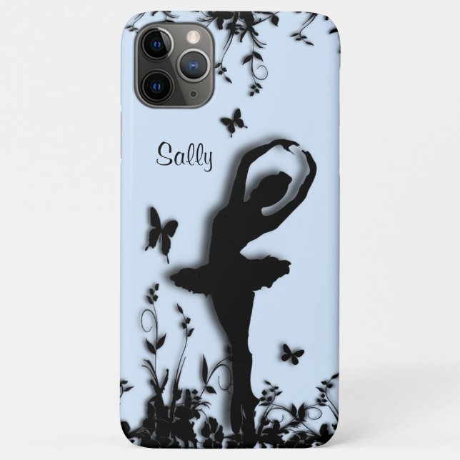 Ballerina in Garden Blue Personal Case-Mate iPhone Case (Back)
