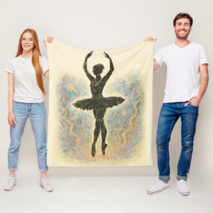 Ballerina in graceful grace - soft colors fleece blanket