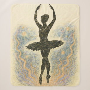 Ballerina in graceful grace - soft colors sherpa blanket