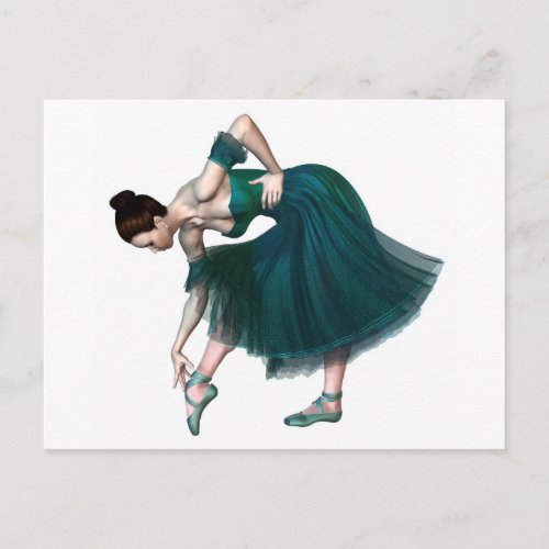 Ballerina in Green Postcard