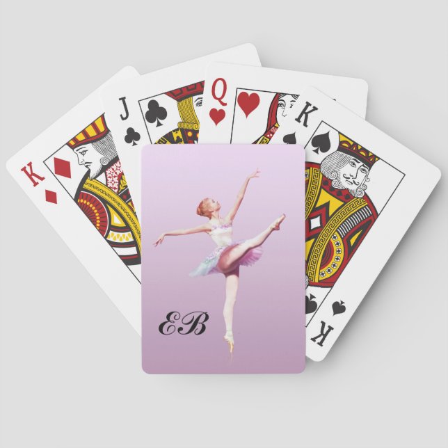 Ballerina in Pink and Lavender, Monogram Poker Cards (Back)