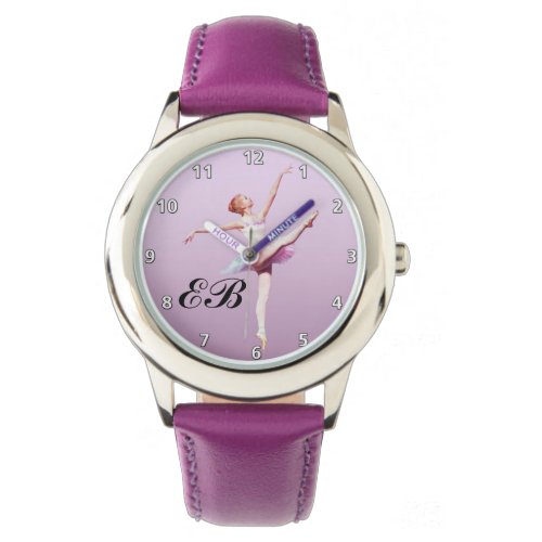 Ballerina in Pink and Lavender Monogram Watch