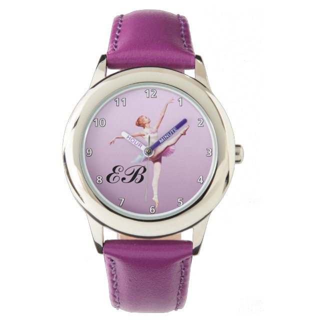 Ballerina in Pink and Lavender, Monogram Watch (Front)