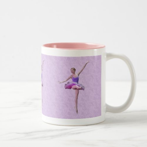 Ballerina in Pink and Lavender Two_Tone Coffee Mug