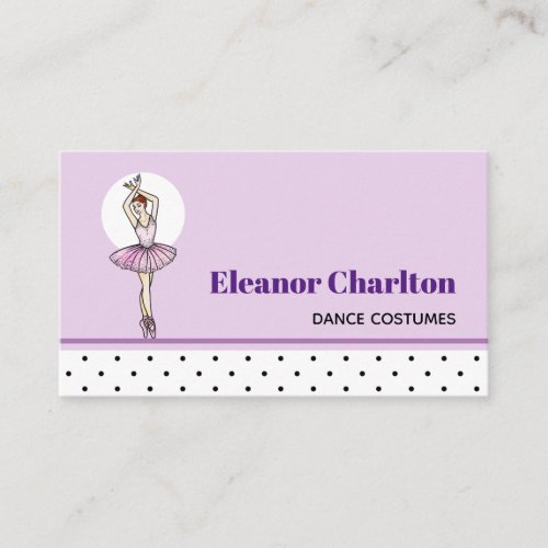 Ballerina in Pink Dress with Pointe Toe Shoes Business Card
