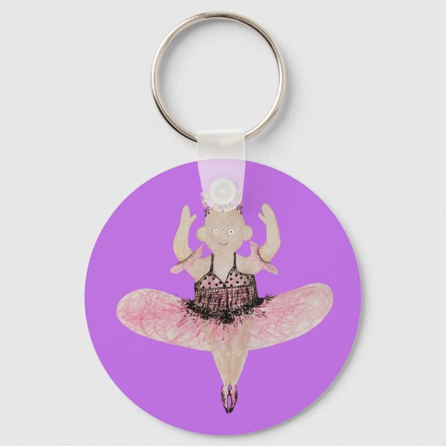 Ballerina in pink  keychain (Front)