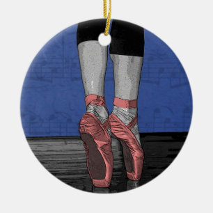 Ballerina in Pink Pointe Shoes Ceramic Ornament