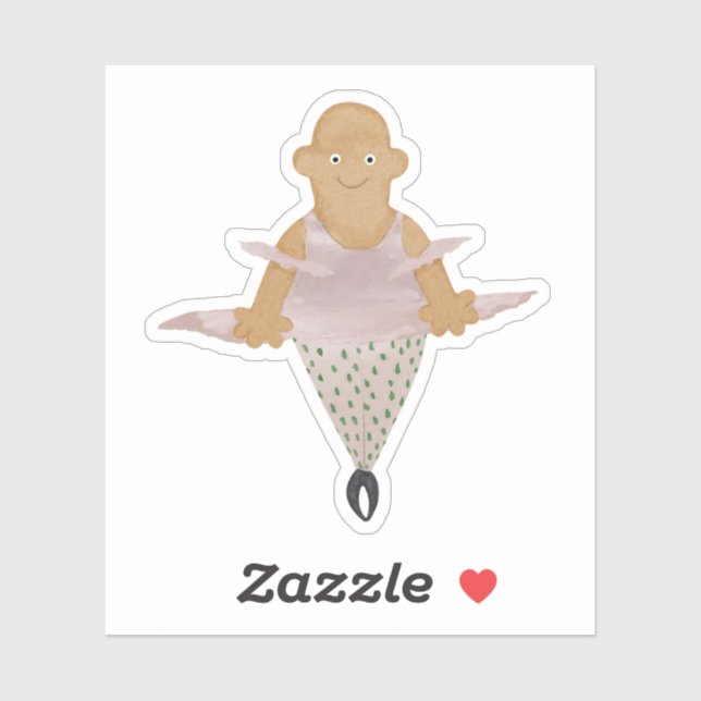 Ballerina in polka dot leggings. sticker (Sheet)