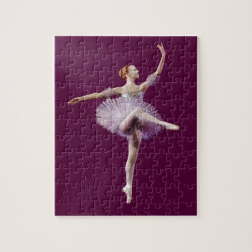 Ballerina in Purple and White Customizable Jigsaw Puzzle