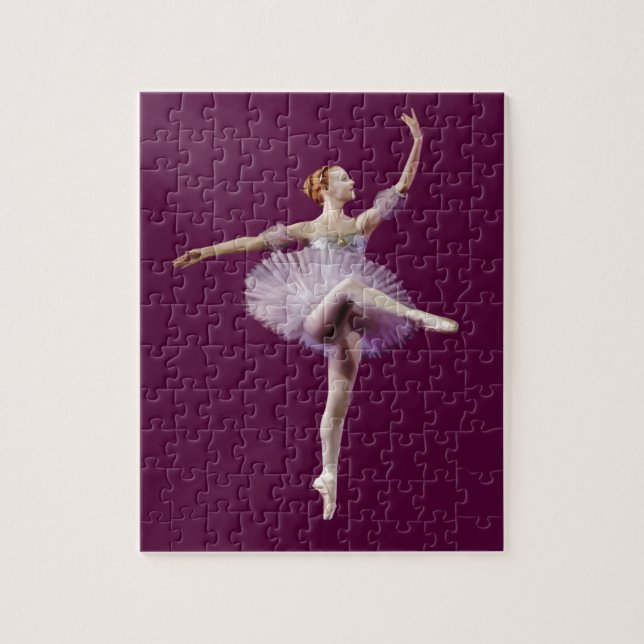 Ballerina in Purple and White Customizable Jigsaw Puzzle (Vertical)