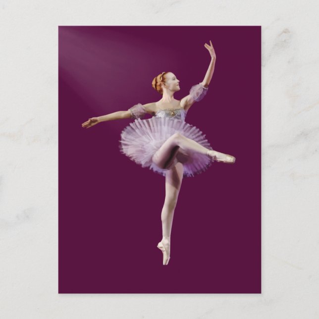 Ballerina in Purple and White Customizable Postcard (Front)