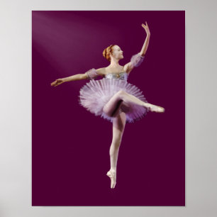 Ballerina in Purple and White Customizable Poster
