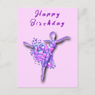 Ballerina In Purple Birthday Card