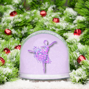 Ballerina In Purple Snow Globe