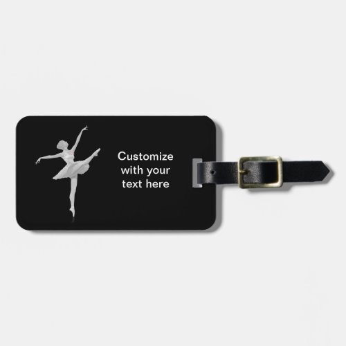Ballerina in Silver and Black Customizable Luggage Tag