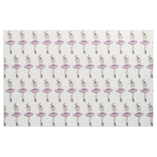 Ballerina in Sparkling Pink Dress Ballet Dancing Fabric
