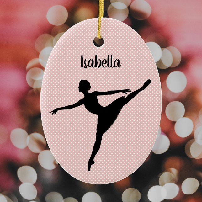 Ballerina in Tutu, en pointe pose, silhouetted Ceramic Ornament (Creator Uploaded)
