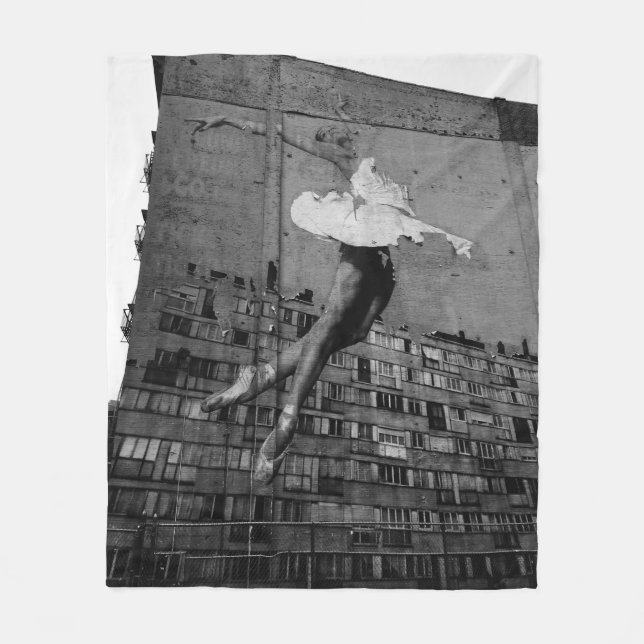 BALLERINA IN WHITE DRESS MURAL FLEECE BLANKET (Front)