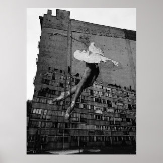 BALLERINA IN WHITE DRESS MURAL POSTER