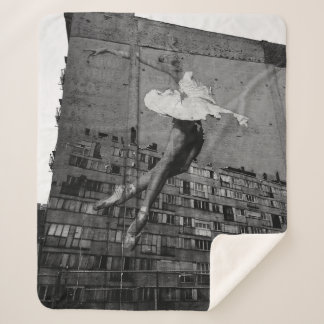 BALLERINA IN WHITE DRESS MURAL SHERPA BLANKET