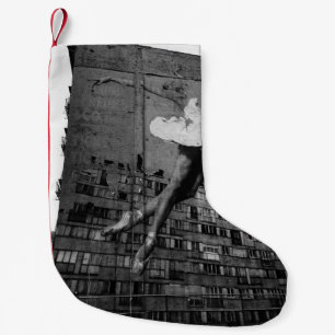 BALLERINA IN WHITE DRESS MURAL SMALL CHRISTMAS STOCKING