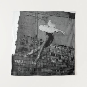 BALLERINA IN WHITE DRESS MURAL TAPESTRY