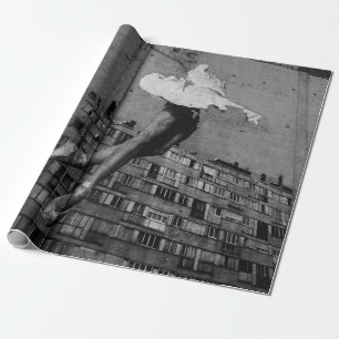 BALLERINA IN WHITE DRESS MURAL WRAPPING PAPER