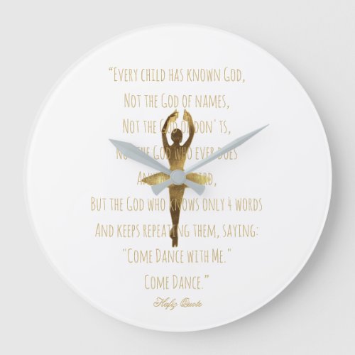 Ballerina Inspirational Dance Quote Ballet Dancer Large Clock