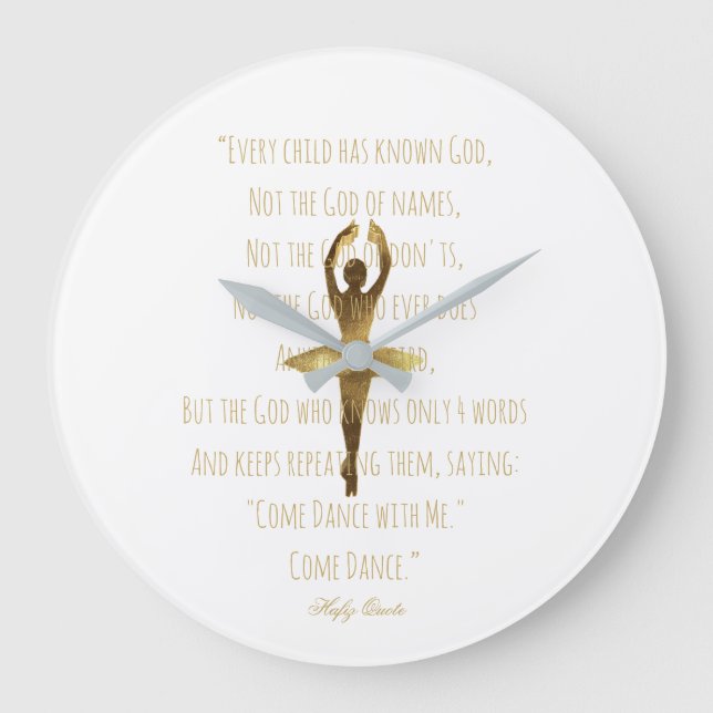 Ballerina Inspirational Dance Quote Ballet Dancer Large Clock (Front)