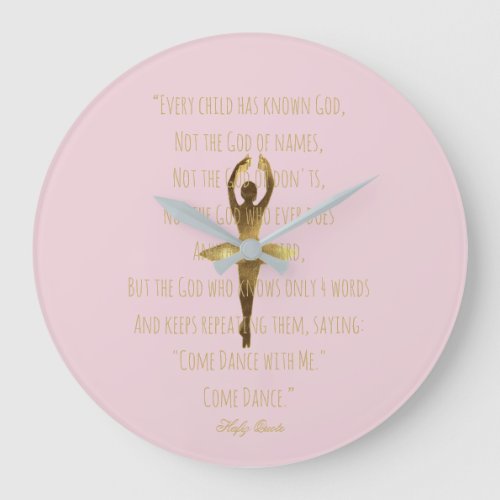 Ballerina Inspirational Dance Quote Ballet Dancer Large Clock