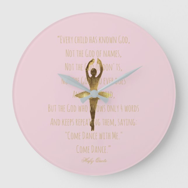 Ballerina Inspirational Dance Quote Ballet Dancer Large Clock (Front)