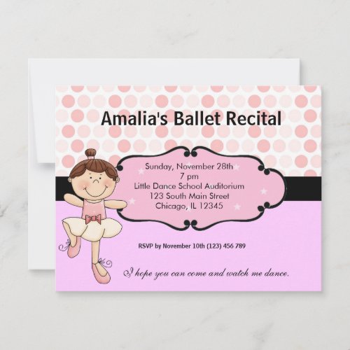 Ballerina Personalized Invites